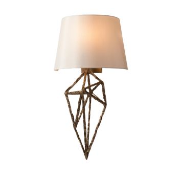 Aldebaran Wall Lamp - Metal/Fabric - L16 x W28 x H55.5 cm - Brass