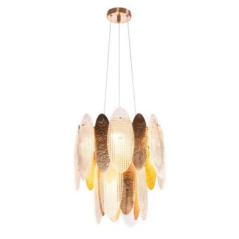 Zenith Chandelier - Metal/Glass - L40 x W40 x H45 cm - Brass