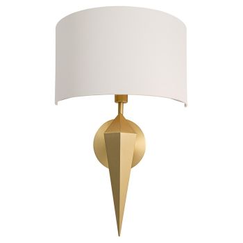 Wyatt Wall Lamp - Metal/Fabric - L17.3 x W34 x H52.5 cm - Gold/Gunmetal/Opal