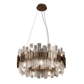Volvic Chandelier - Metal/Glass - L60 x W60 x H28 cm - Gold