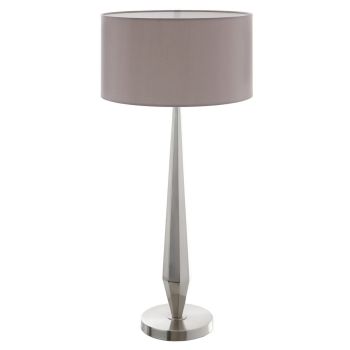 Uso Table Lamp - Metal/Fabric - L38 x W38 x H77.6 cm - Nickel/Latte