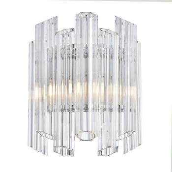 Keira Wall Lamp - Metal/Glass - L18 x W32 x H38 cm - Nickel