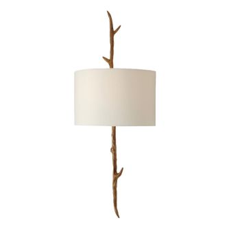 Dariel Right Wall Lamp - Metal/Fabric - L15.2 x W30 x H70.2 cm - Brass/White