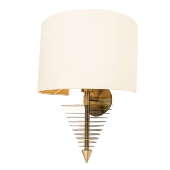 Isla Wall Lamp - Metal/Fabric - L19 x W26 x H36 cm - Brass/Opal