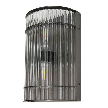 Troy Wall Lamp - Metal/Glass - L12 x W20 x H32 cm - Gunmetal