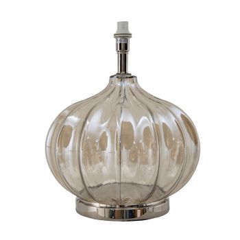 Dashiell Table Lamp - Metal/Glass - L38 x W38 x H43.5 cm - Nickel/Cognac