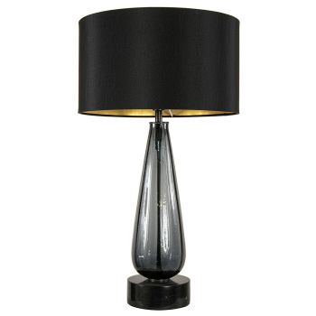 Zaid Table Lamp - Metal/Marble/Glass/Fabric - L36 x W36 x H62.4 cm - Bronze/Black