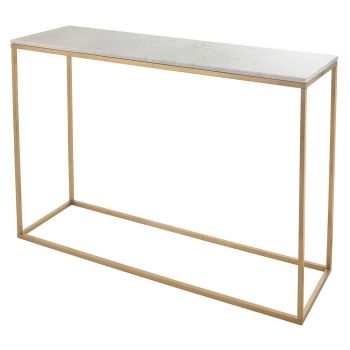 Yarrow Console Table - Marble/Metal - L35 x W120 x H76 cm - Gold/White