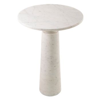 Luna Side Table - Marble - L38 x W38 x H55 cm - White