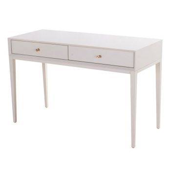 Pico Dressing Table - Wood/Brass - L50 x W120 x H76 cm - White