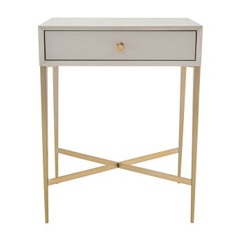 Frost Side Table - Wood/Metal - L35 x W50 x H65 cm - Grey