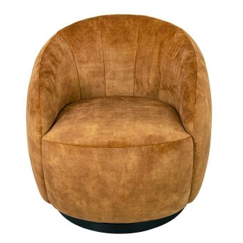 Talia Chair - Wood/Velvet - L78 x W79 x H79 cm - Black/Ginger