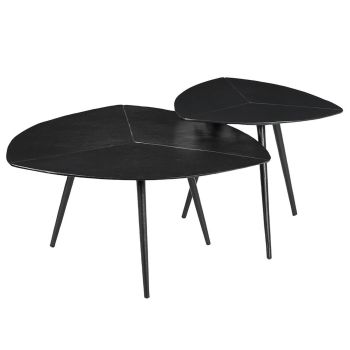 Odin Tables (Set of 2) - Metal - L70 x W67 x H35 cm - Black