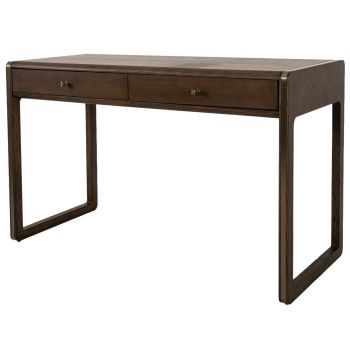 Daxton Dressing Table - Metal/Wood - L50 x W120 x H76.5 cm - Brass/Chocolate