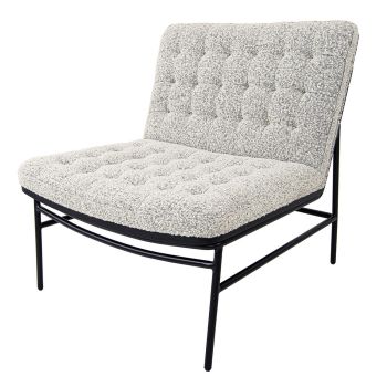 Gironde Boucle Chair - Metal - L78 x W75 x H80 cm - Black/Natural