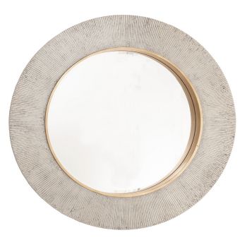 Jade Wall Framed Mirror - Resin - L4 x W90 x H90 cm - Champagne Silver/Brass