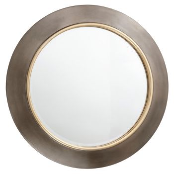 Kane Wall Framed Mirror - Metal - L4.5 x W91.4 x H91.4 cm - Brass
