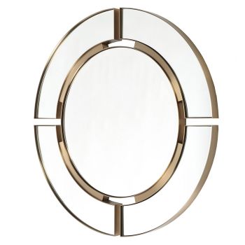 Moss Framed Mirror - Metal - L3 x W91.4 x H91.4 cm - Brass