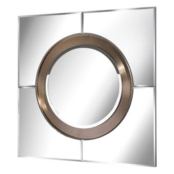 Eldon Framed Mirror - Metal- L2.4 x W100 x H100 cm - Brass