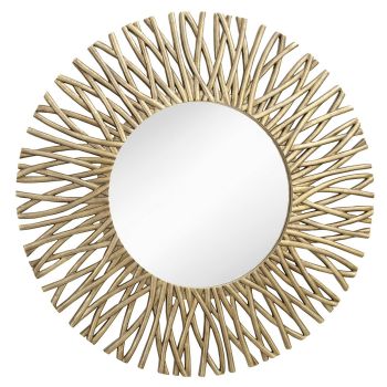 Fintan Framed Mirror - Resin/Wood - L3.6 x W126 x H84 cm - Brass