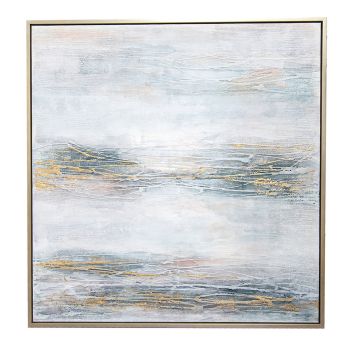 Teagan Canvas Art - Wood - L3.8 x W127 x H127 cm - Champagne/Blue/Gold/Neutral