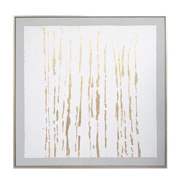 Talan Canvas Art - Wood - L3.8 x W152.4 x H152.4 cm - Champagne/White/Gold