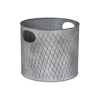 Indoor Christmas Tree Bucket - Galvanized Steel - L28 x W28 x H28 cm - Zinc