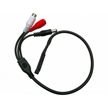 CCTV Security Camera Inline Audio Microphone with Loop Through Power - L10 x W8 cm