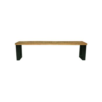 Induse Bench - Mango Wood/Iron - L44 x W160 x H45 cm - Mango PP Saw Finish 