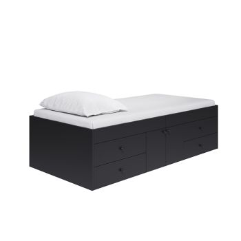 Captain's Single 3ft Cabin Bed -  L196 x W96 x H51 cm - Black