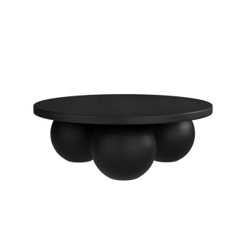 Kenji Coffee Table - Concrete - L90 x W90 x H30 cm - Black