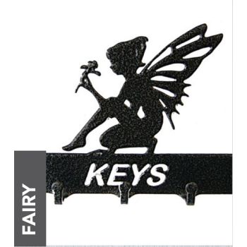 Fairy Key Holder - Rack - Solid Steel - W15 x H9 cm - Powder Coated Black