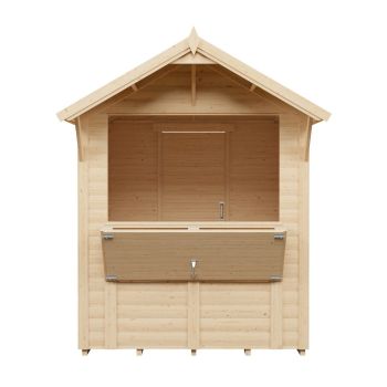 6x6 Loglap Market Stall - Timber - L252 x W202 x H242 cm - Untreated Natural