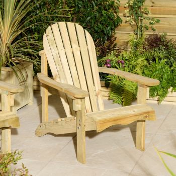 Lakeside Adirondack Chair - Timber - L91 x W72.5 x H91 cm - Pressure Treated