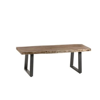 Baltic Live Edge Coffee Table - Metal/Acacia Solid Wood - L50 x W115 x H40 cm