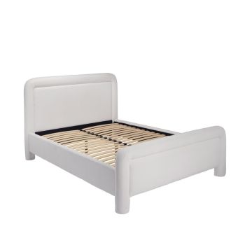Leonnie Double Bed Frame - Chenille - L211 x W151.5 x H110 cm - Ghost - Full Assembly Required