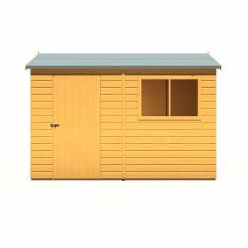 10 x 8 Feet Lewis Single Door Reverse Apex Style D Shed - L256.6 x W311.4 x H220.7 cm