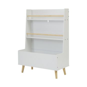 Kids Bookcase and Toy Storage Cabinet - L32 x W68 x H90 cm - White