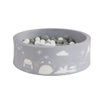 Arctic Kids Ball Pit with 200 Balls - L5 x W90 x H30 cm - White/Grey