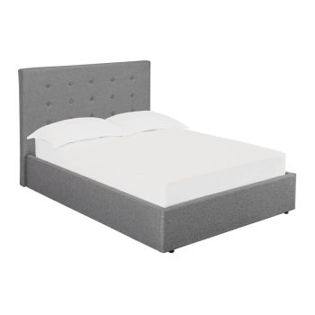Lucca Plus 5.0 Kingsize Bed - Linen Fabric - L216 x W173 x H113 cm - Grey