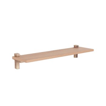 Levant 60 cm Slim Shelf with "L" Shape Bracket - Metal - L15 x W60 x H1.6 cm - Oak