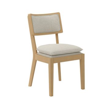 Maggie Dining Chair - Woven/Rubber Wood - L58 x W48 x H87 cm - Frost/Umber