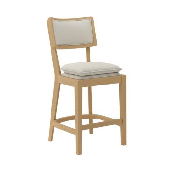 Maggie Counter Stool - Woven/Rubber Wood - L54 x W48 x H104.5 cm - Frost/Umber
