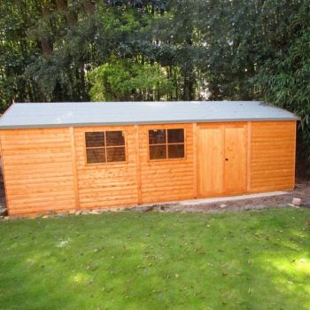 Shiplap Mammoth Loglap 12 x 30 Feet Shed Double Door with Two Opening Window