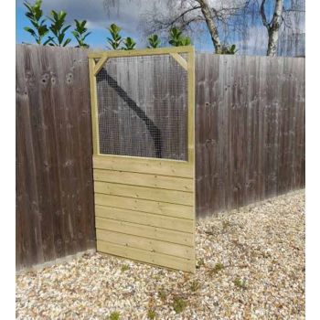 Pack of 3 - Framed Aviary Door panel - Half Timber clad - Half Wire w/ 6' x 3' & Heavy duty galv. wire mesh 3/4" X 3/4" - 16 gauge