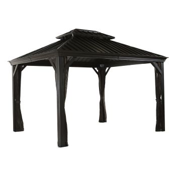 Sojag Messina Gazebo 3m x 3.7m - Aluminum - L353 x W298 x H291.49 cm - Powder-Coated