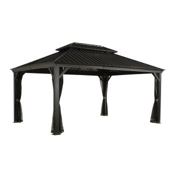 Sojag Messina Gazebo 3.7m x 4.9m - Aluminum - L483 x W363 x H307.11 cm - Powder-Coated