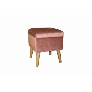 Trunk - Wood/Velvet - L33 x W33 x H42 cm - Pink