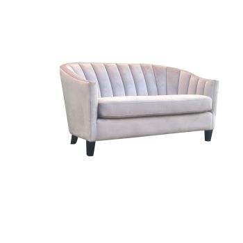 2 Seater Loveseat Indoor Sofa - Velvet - L74 x W147 x H80 cm - Pink