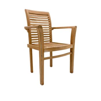 Stacking Scroll Back Chair - Wood - L50 x W50 x H96 cm
